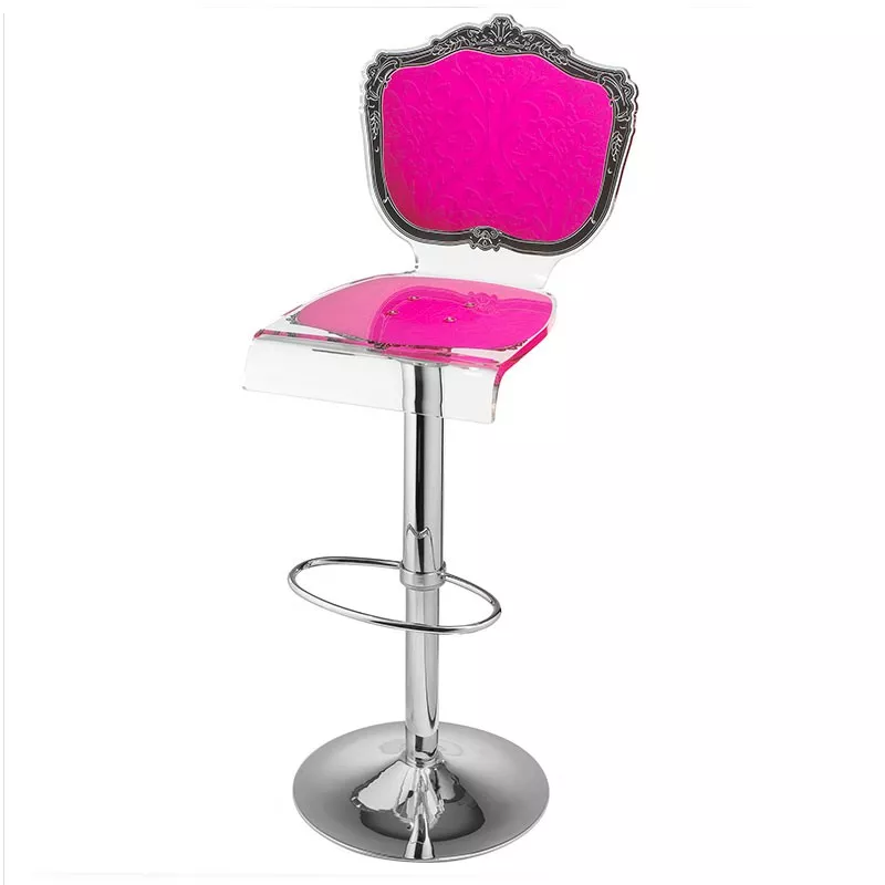 Taburete Capiton de plexiglás sobre bastidor Color Rosa