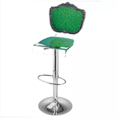 Taburete Capiton de plexiglás sobre bastidor Color Verde