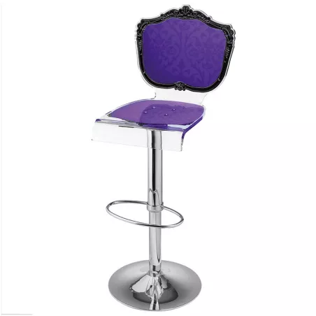 Taburete Capiton de plexiglás sobre bastidor Color Violeta