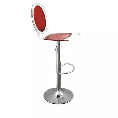 Taburete de bar transparente Sixteen Color Rojo