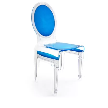 Dieciséis sillas transparentes de plexiglás Color Azul