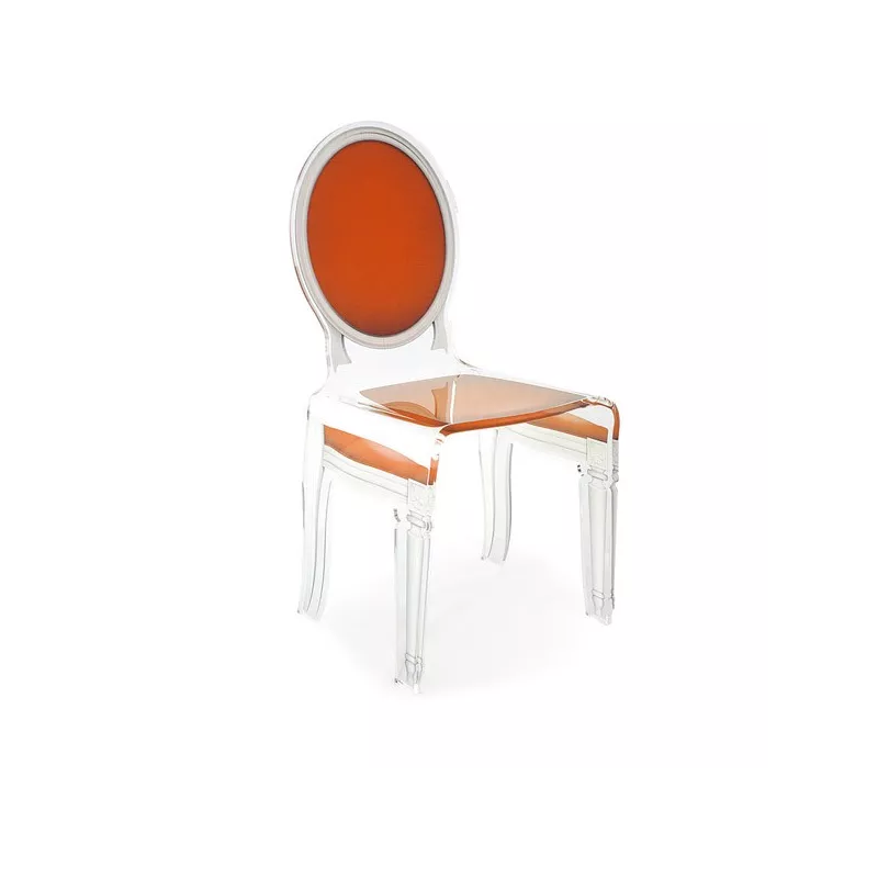 Dieciséis sillas transparentes de plexiglás Color Naranja