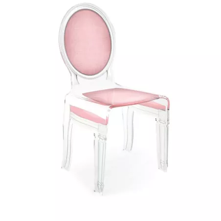 Dieciséis sillas transparentes de plexiglás Color Rosa pálido