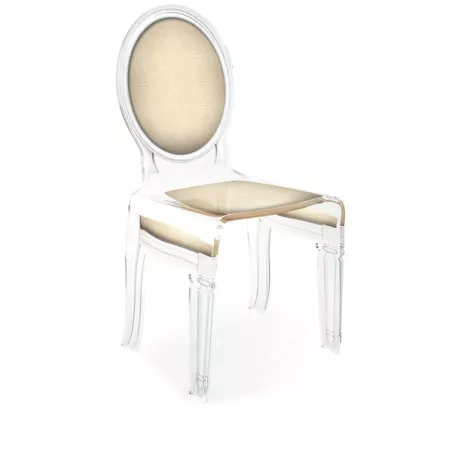 Dieciséis sillas transparentes de plexiglás Color Topo claro