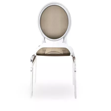 Dieciséis sillas transparentes de plexiglás Color Topo oscuro