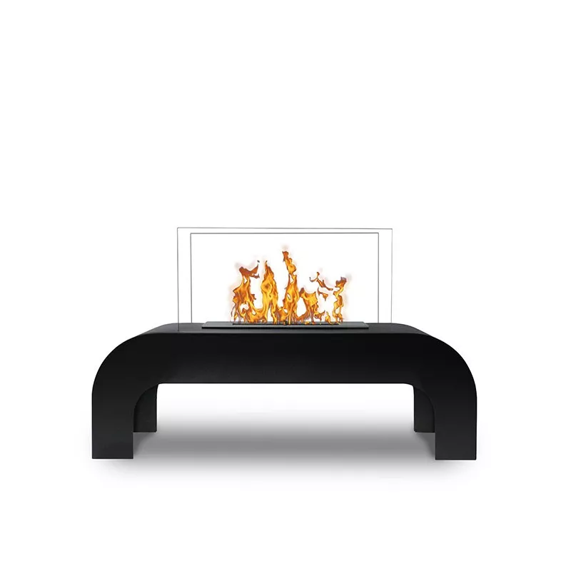 Chimenea de etanol en el suelo del salón Color Negro