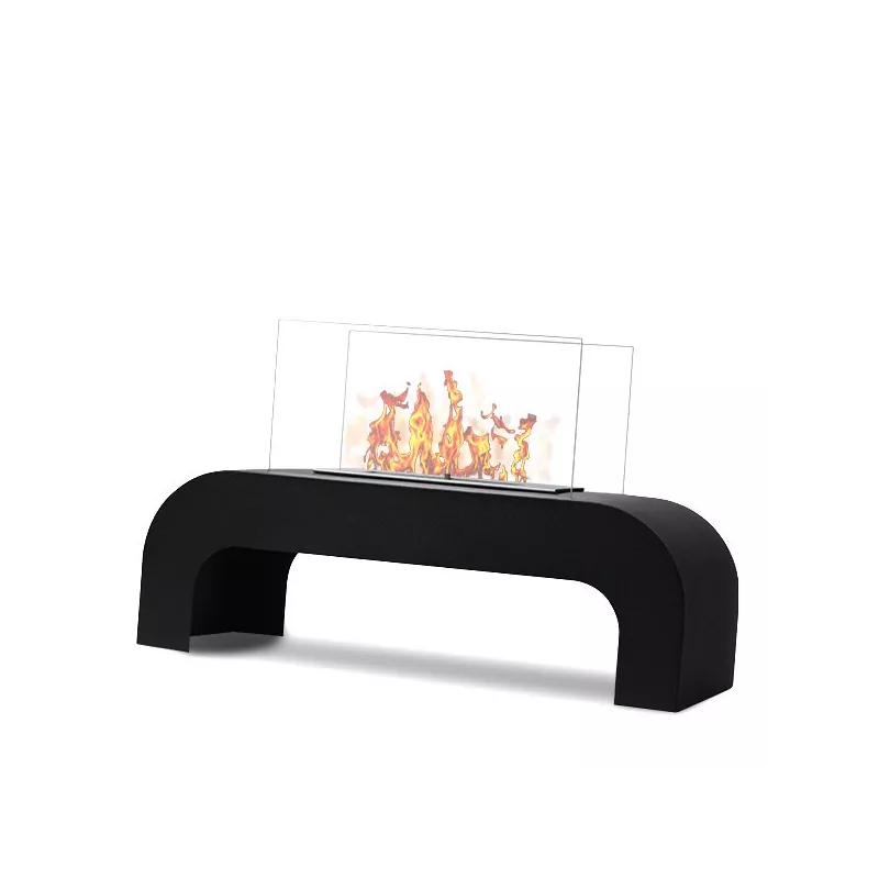 Chimenea de etanol en el suelo del salón Color Negro