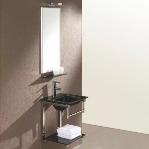 Lavabo James de cristal negro 42 x 42 cm