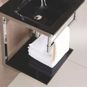 Lavabo James de cristal negro 42 x 42 cm