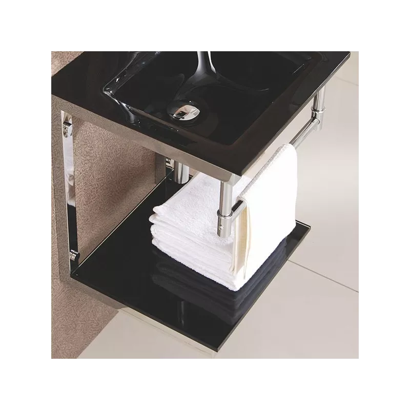 Lavabo James de cristal negro 42 x 42 cm Color Negro