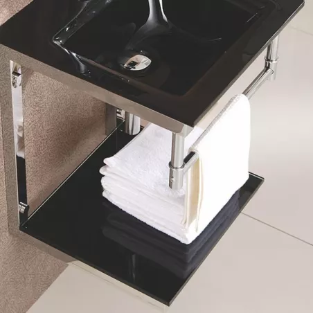 Lavabo James de cristal negro 42 x 42 cm Color Negro