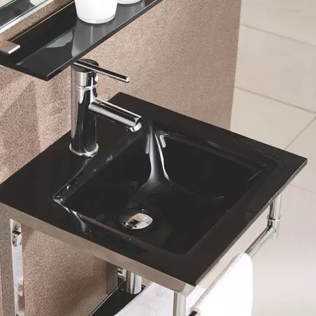 Lavabo James de cristal negro 42 x 42 cm Color Negro