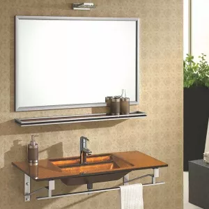 Lavabo de cristal Arpège y accesorios de baño
