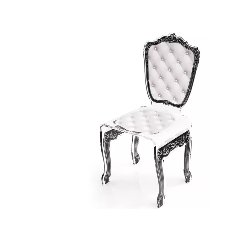 Silla transparente Capiton by Acrila Color Blanco