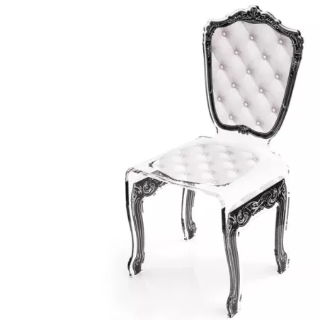 Silla transparente Capiton by Acrila Color Blanco