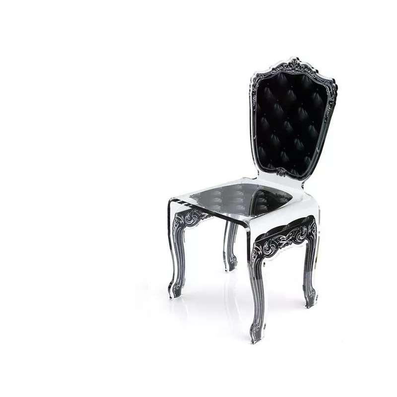 Silla transparente Capiton by Acrila Color Negro