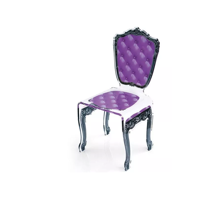 Silla transparente Capiton by Acrila Color Violeta
