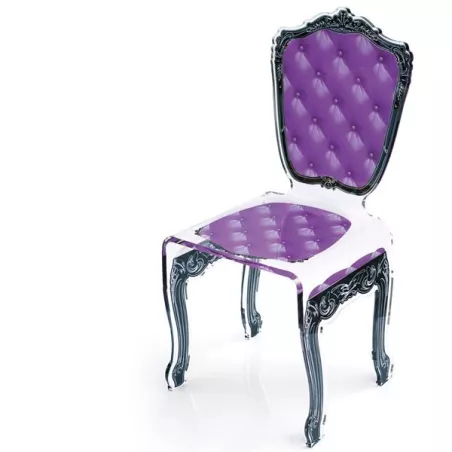 Silla transparente Capiton by Acrila Color Violeta
