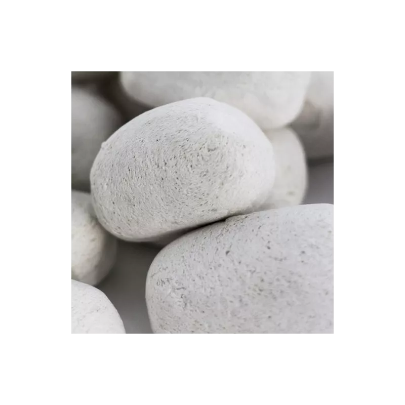 Juego de 24 guijarros decorativos para chimeneas de etanol: Wikao Color Blanco