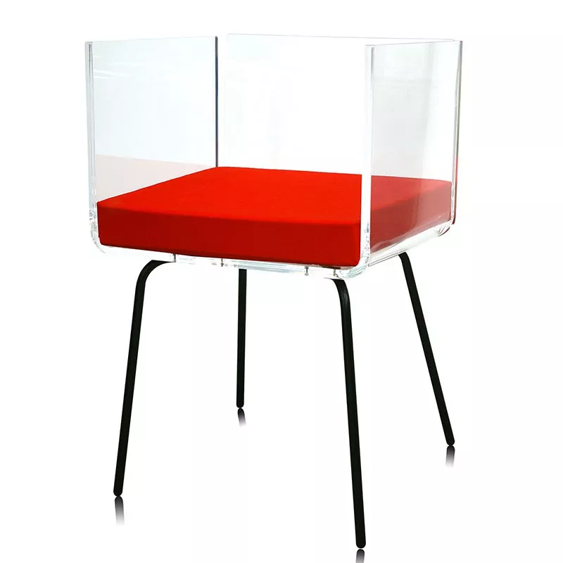 Sillón Cali acrila transparente Color Rojo