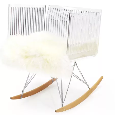 Sillón transparente Cali by acrila, modelo bar Color Blanco