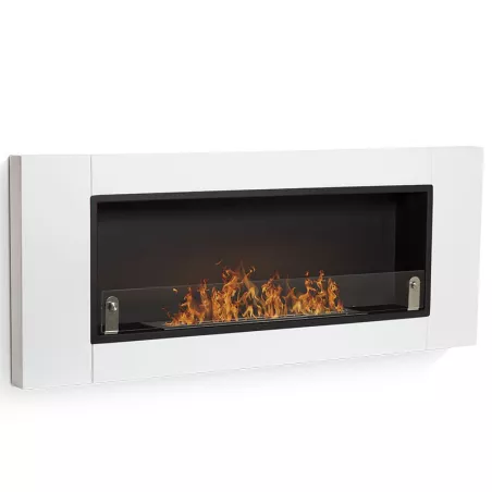 CyntheraChimenea de bioetanol , 136x54x15cm Color Blanco