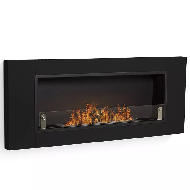 CyntheraChimenea de bioetanol , 136x54x15cm Color Negro