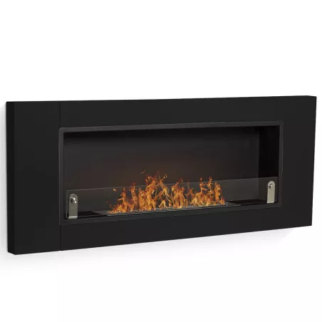 CyntheraChimenea de bioetanol , 136x54x15cm Color Negro
