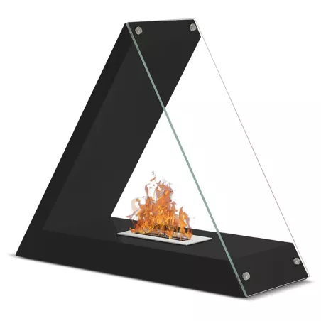 Chimenea de bioetanol triangular Kheops, 80x68x30cm Color Negro