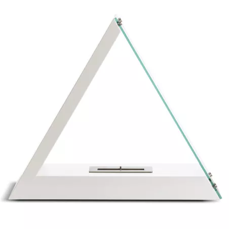 Chimenea de bioetanol triangular Kheops, 80x68x30cm Color Blanco