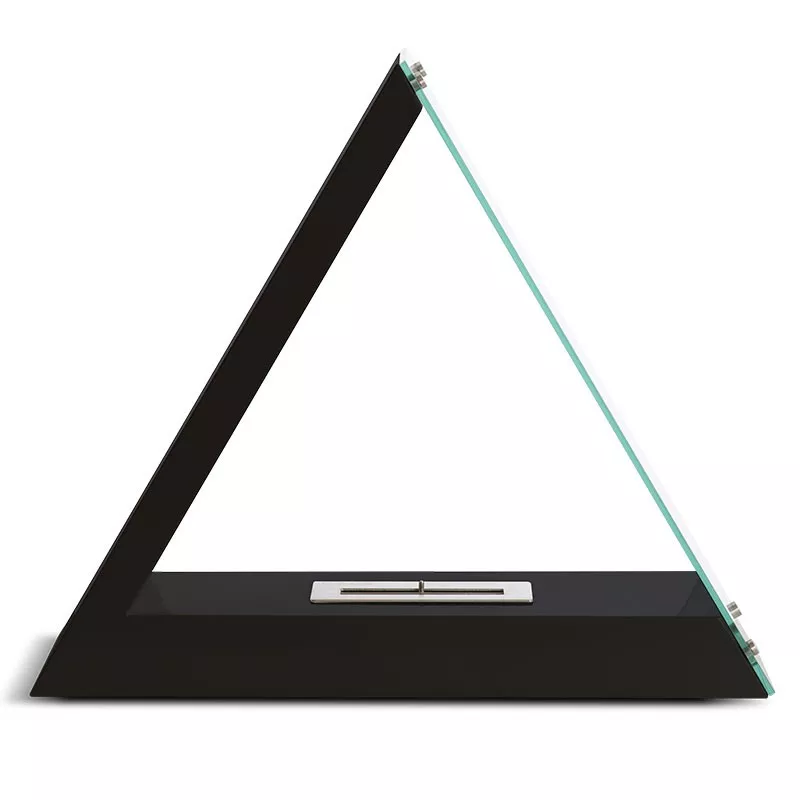 Chimenea de bioetanol triangular Kheops, 80x68x30cm Color Negro