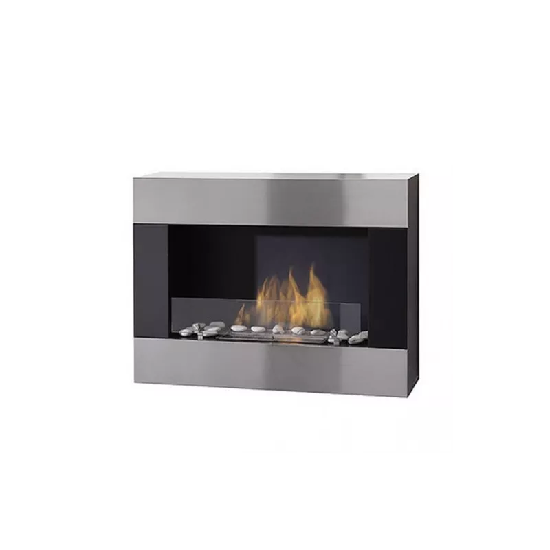 Chimenea de pared orgánica Glamfire Color Acero inoxidable cepillado