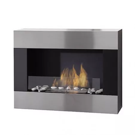 Chimenea de pared orgánica Glamfire Color Acero inoxidable cepillado