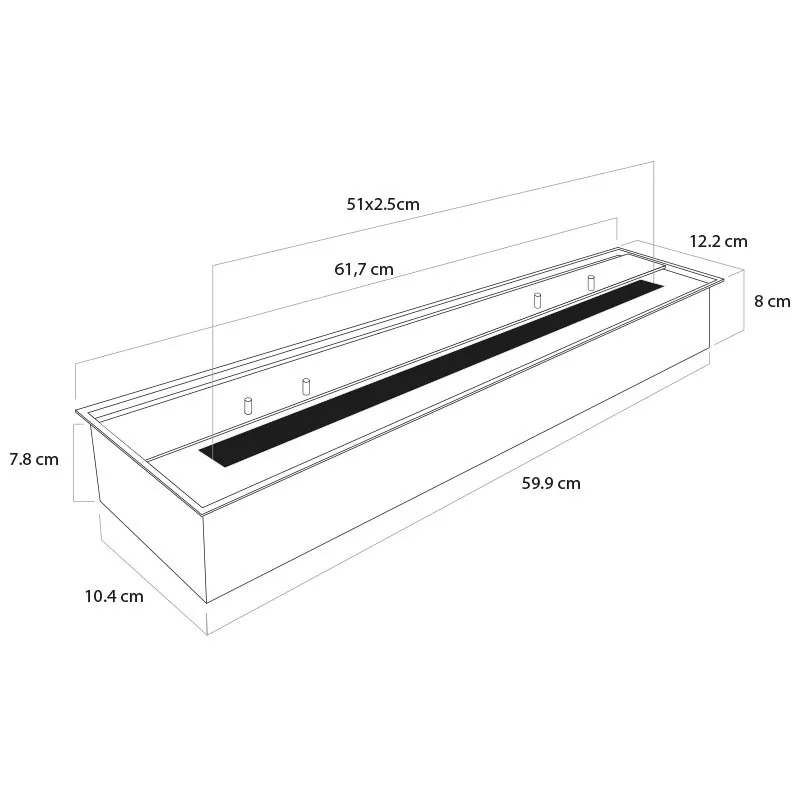 Bloque de etanol 62cm/8kW