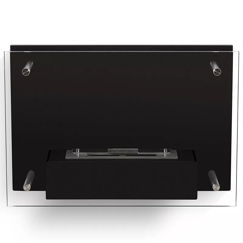 Chimenea de etanol FireGlass, pared de cristal Color Negro