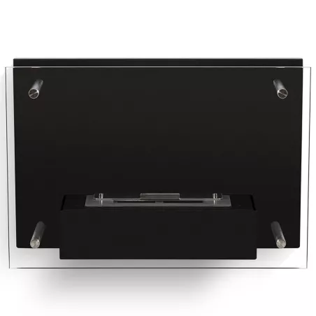 Chimenea de etanol FireGlass, pared de cristal Color Negro