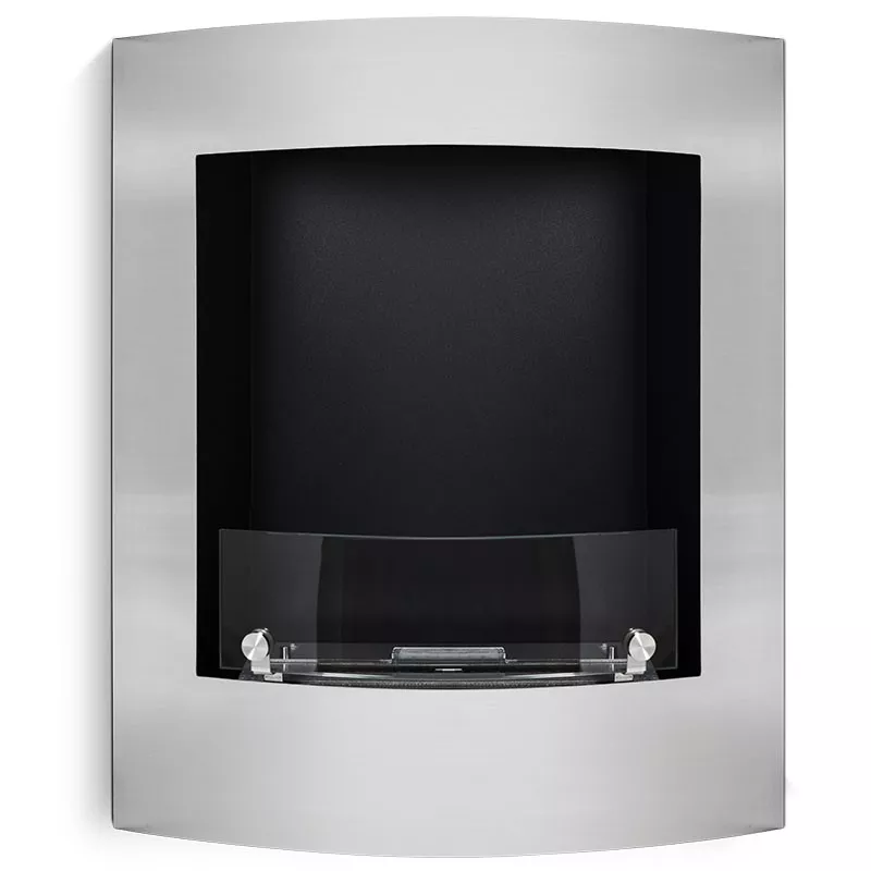 Chimenea mural de etanol Paris 60x50x22cm Color Acero inoxidable cepillado