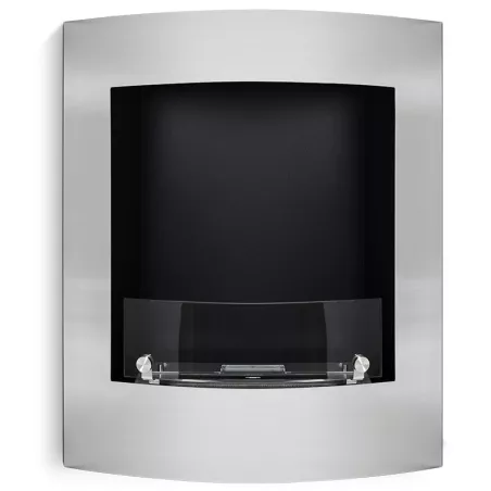 Chimenea mural de etanol Paris 60x50x22cm Color Acero inoxidable cepillado