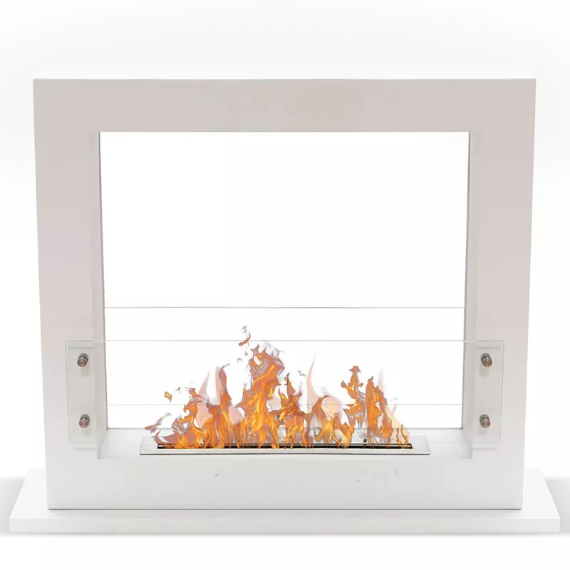 Chimenea independiente Zenith XL, 6 kW de potencia calorífica Color Blanco Tamaño 1 quemador
