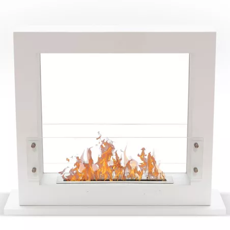 Chimenea independiente Zenith XL, 6 kW de potencia calorífica Color Blanco Tamaño 1 quemador