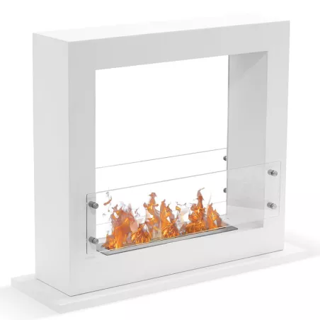 Chimenea independiente Zenith XL, 6 kW de potencia calorífica Color Blanco Tamaño 1 quemador