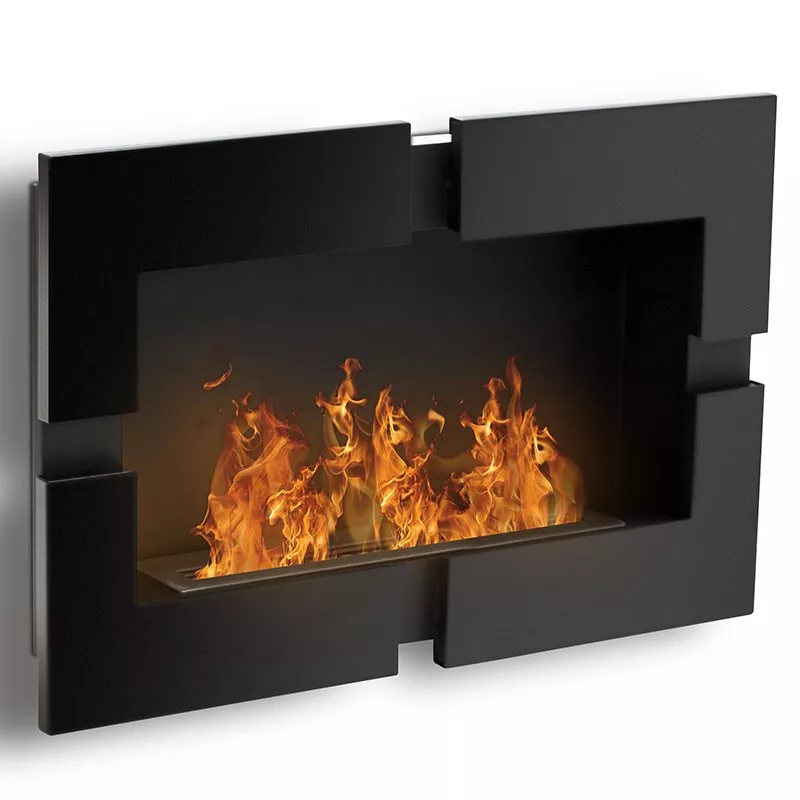 Bergamo Chimenea de etanol mural de 6500 vatios : Wikao Color Negro