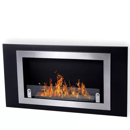 StockholmChimenea mural , 2 chimeneas para 5,4kW Color Acero inoxidable cepillado