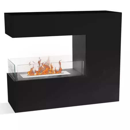 RomaneGran chimenea de etanol , 100 x 90 x 35 cm Color Negro Quemador 4L/5kW