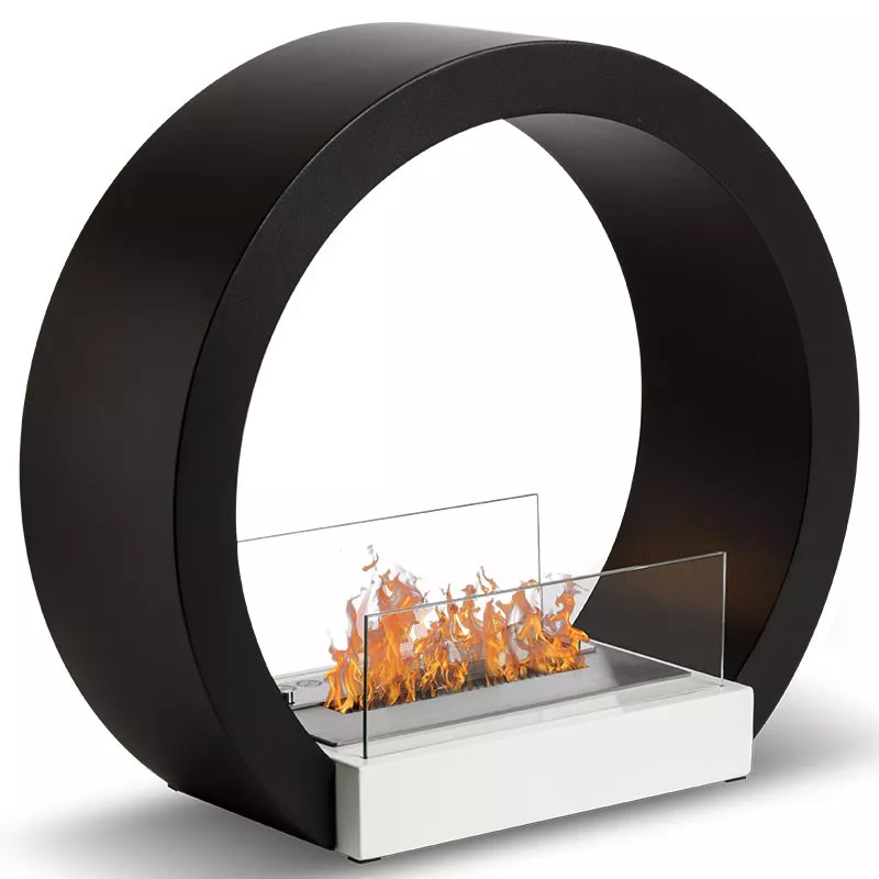 Chimenea redonda de pie Aquila de 3 kW Color Negro