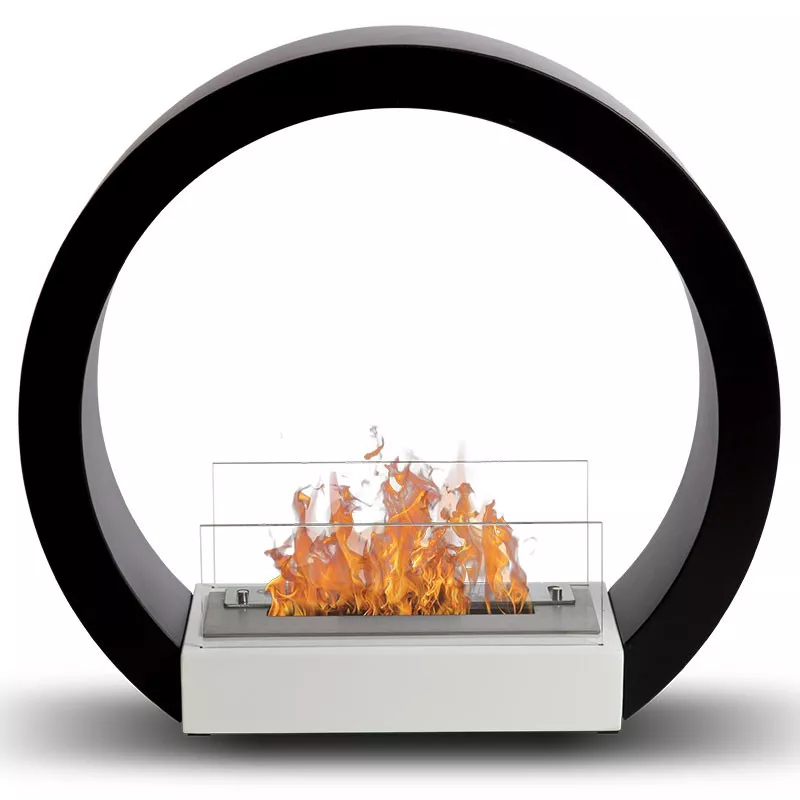 Chimenea redonda de pie Aquila de 3 kW Color Negro