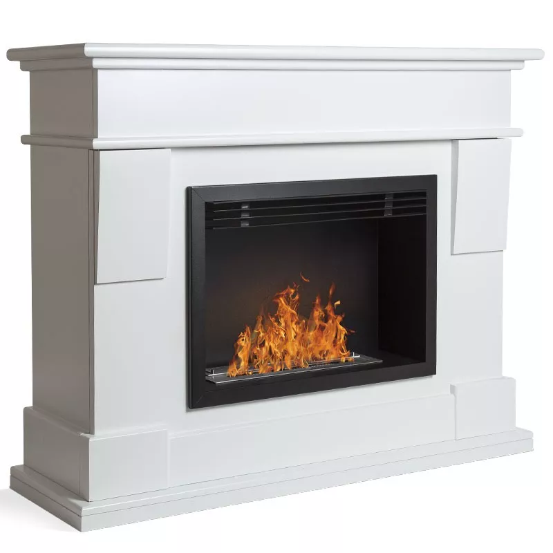 Chimenea en MdF Venezia 4kW. Color Blanco