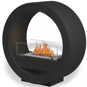 Chimenea de etanol redonda negra Izoa