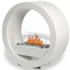 Chimenea de etanol redonda blanca Izoa