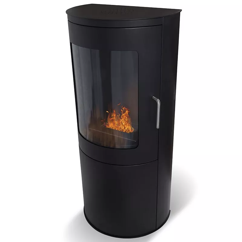 Estufa de etanol de leña Bari de 3 kW Color Negro